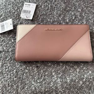 NWT Michael Kors tri-color wallet with card case included
